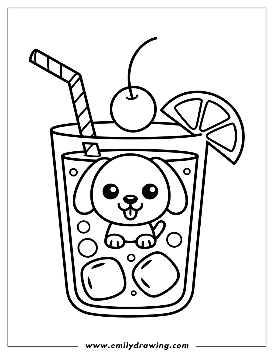 PDF style coloring page: puppy
