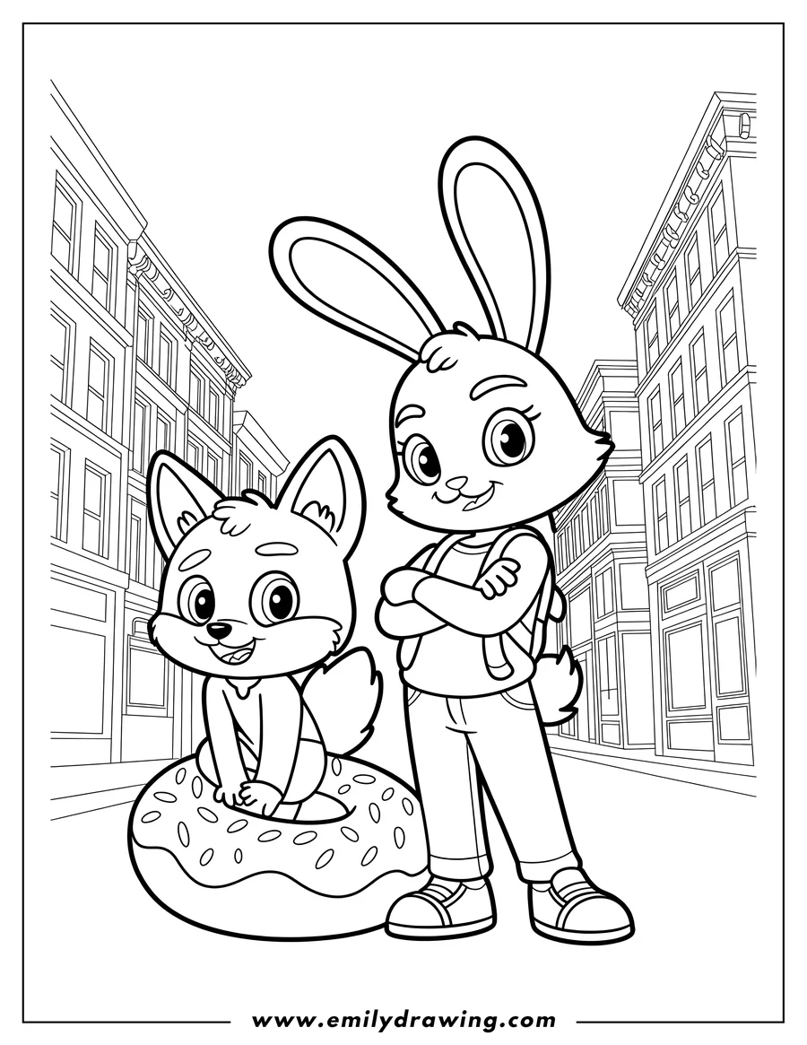 Vector style outline of rabbit