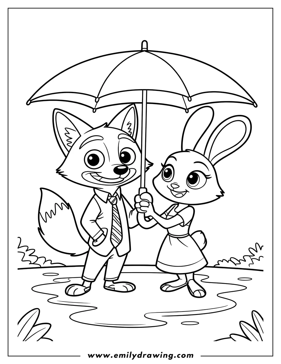 Coloring page for kids: rabbit