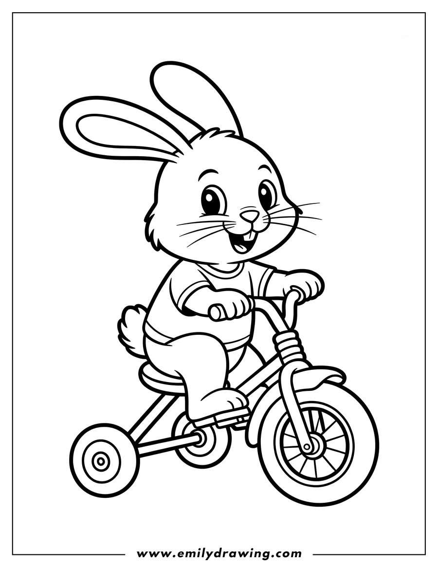 Black and white line art of rabbit
