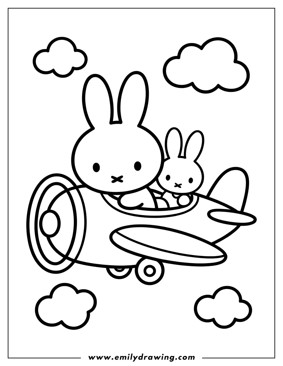 Printable coloring page of rabbit