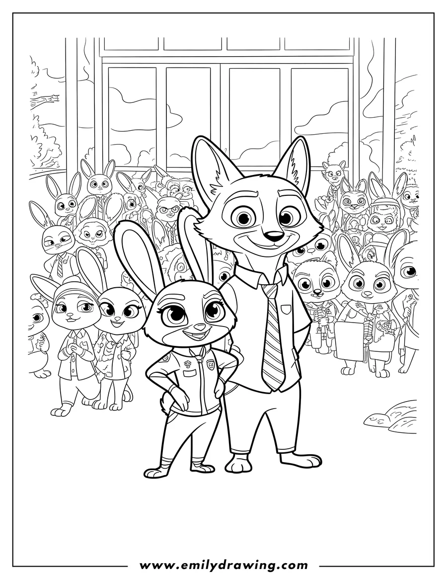 Printable coloring page of rabbit