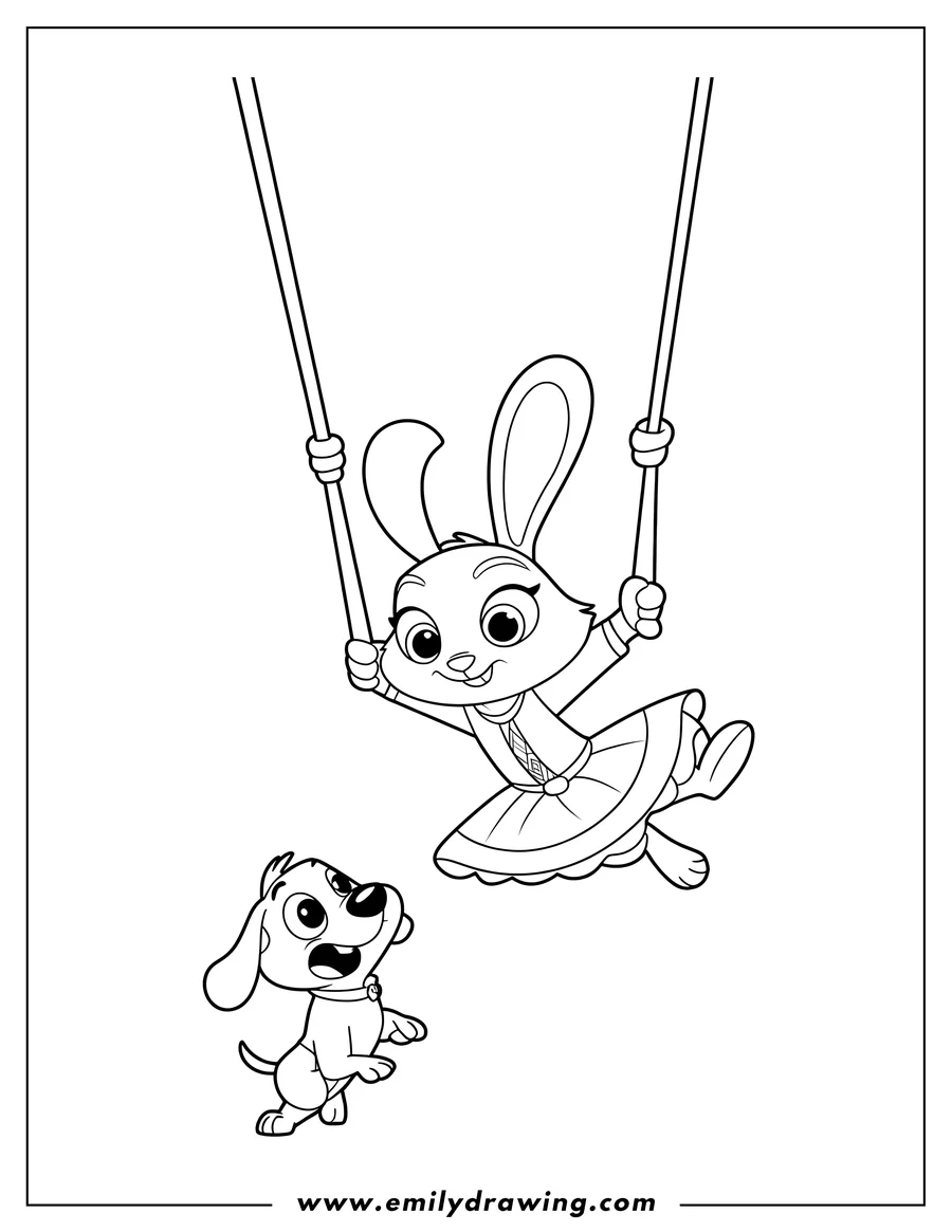 Simple sketch of rabbit to color