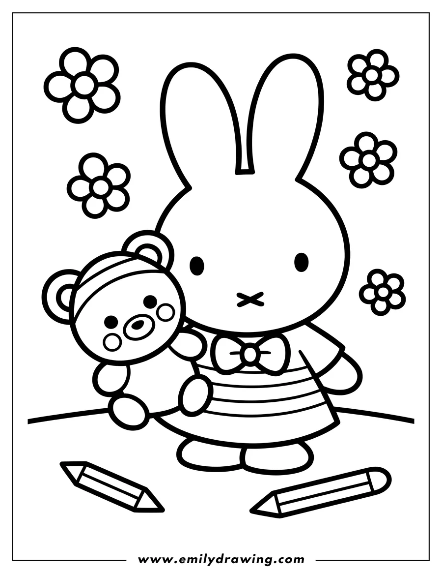 Printable coloring page of rabbit