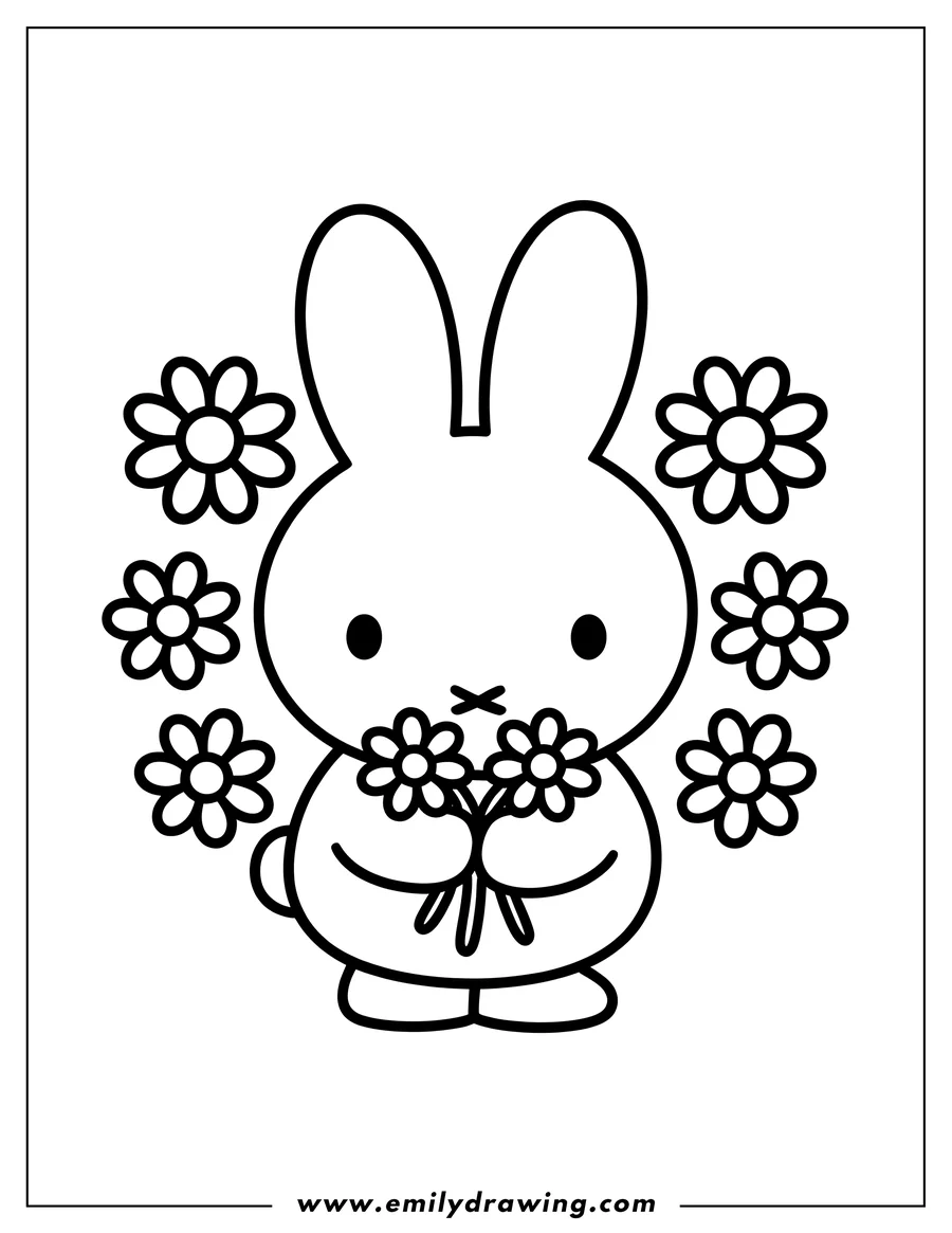 Downloadable coloring page of rabbit