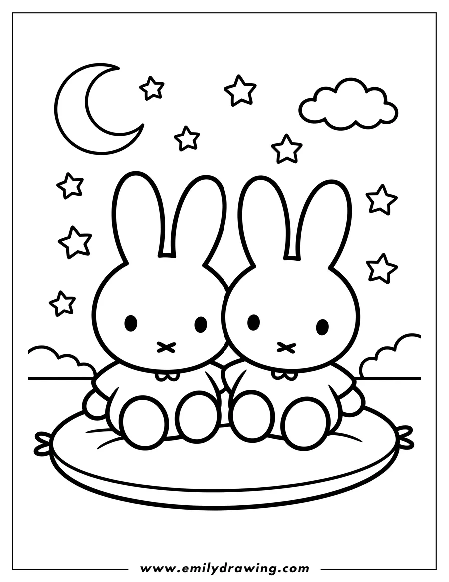 Outline drawing of rabbit