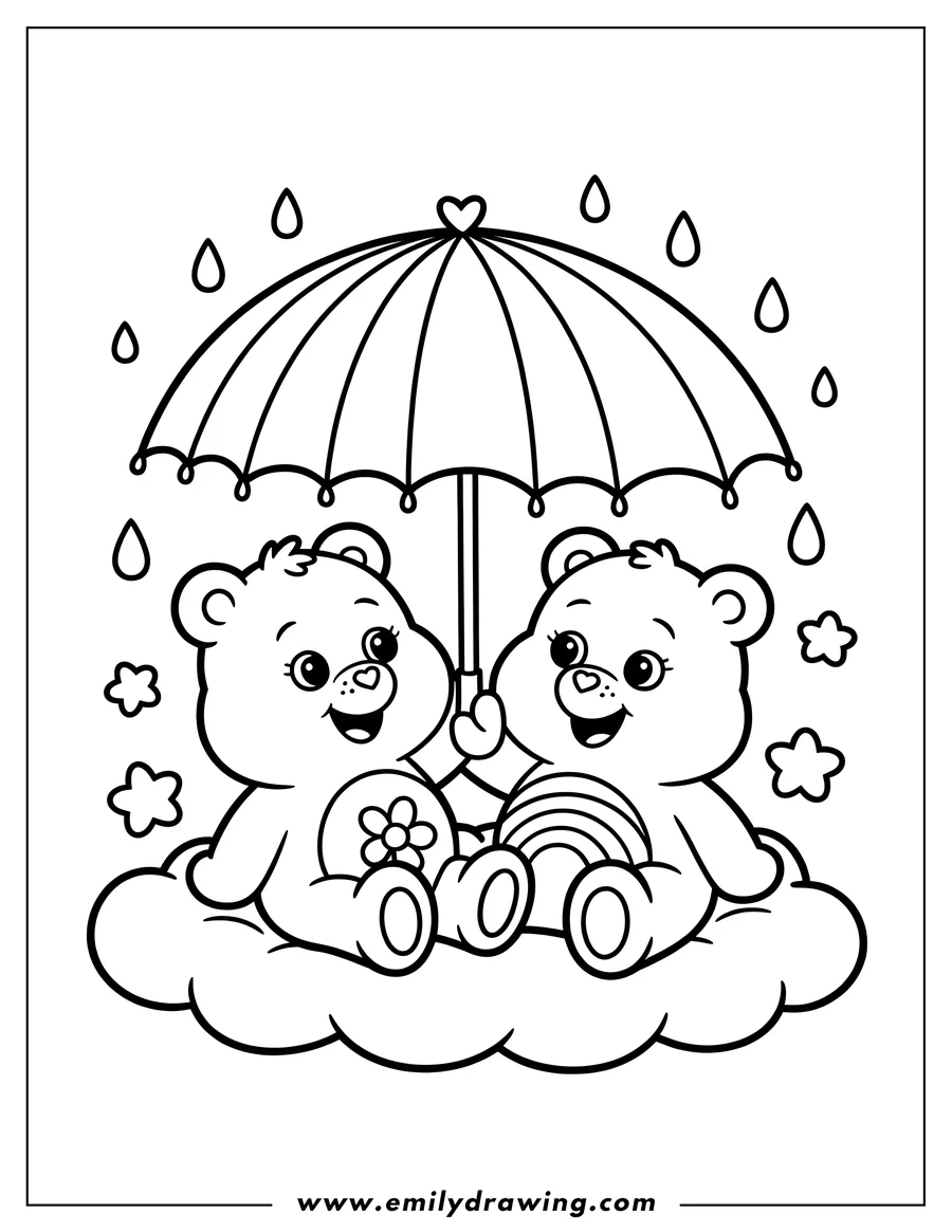 Full page coloring image of bear