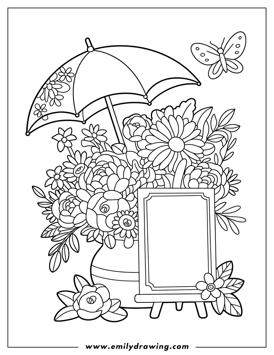 Free to print drawing of bouquet