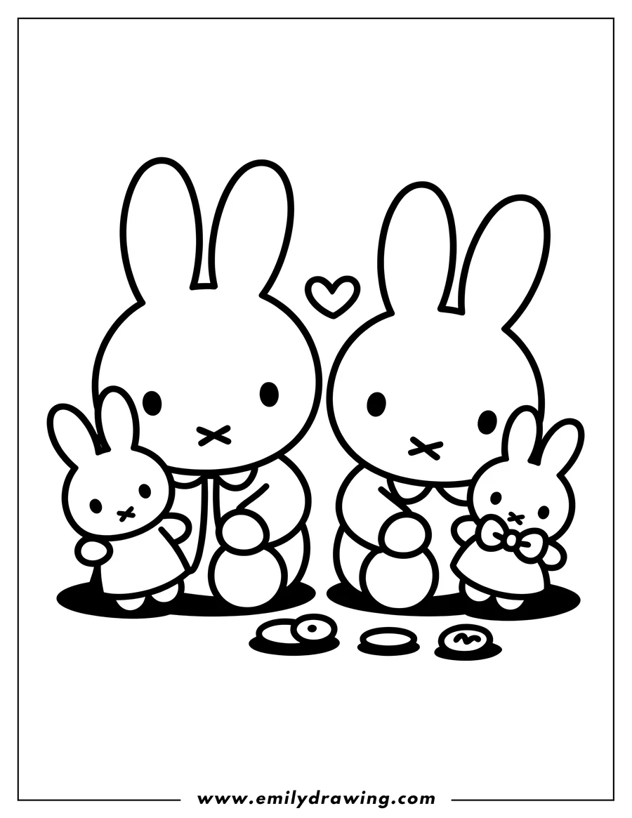 Full page coloring image of bunny Parent