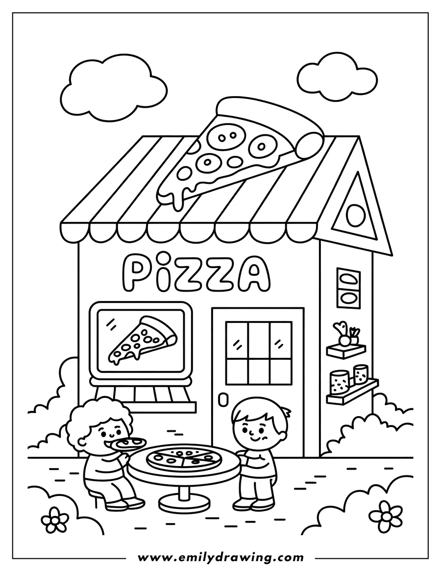 Vector style outline of child