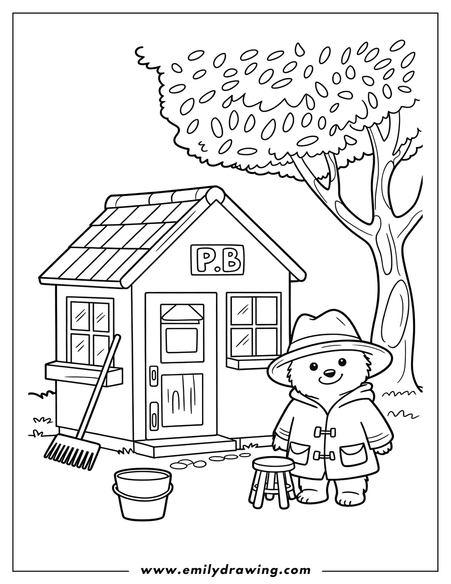 Downloadable coloring page of bear