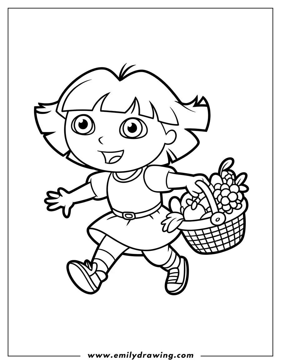 Coloring page for kids: girl