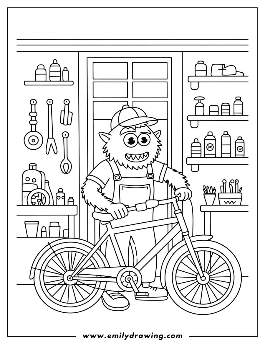 Clean line drawing: monster