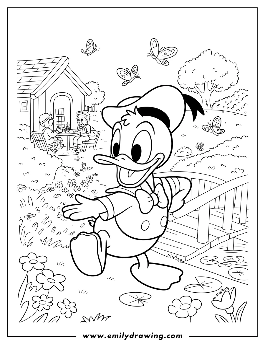 High quality printable donald Duck for coloring