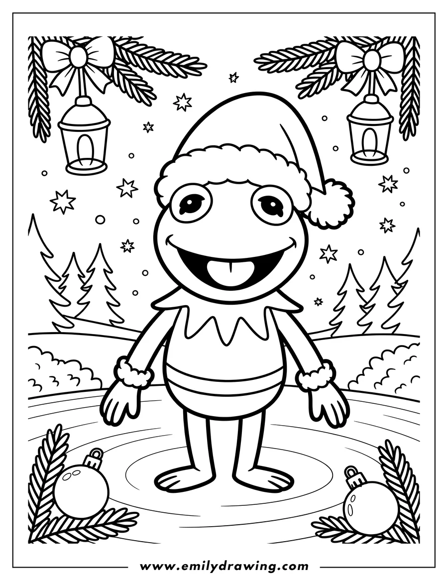 Free printable coloring sheet of frog