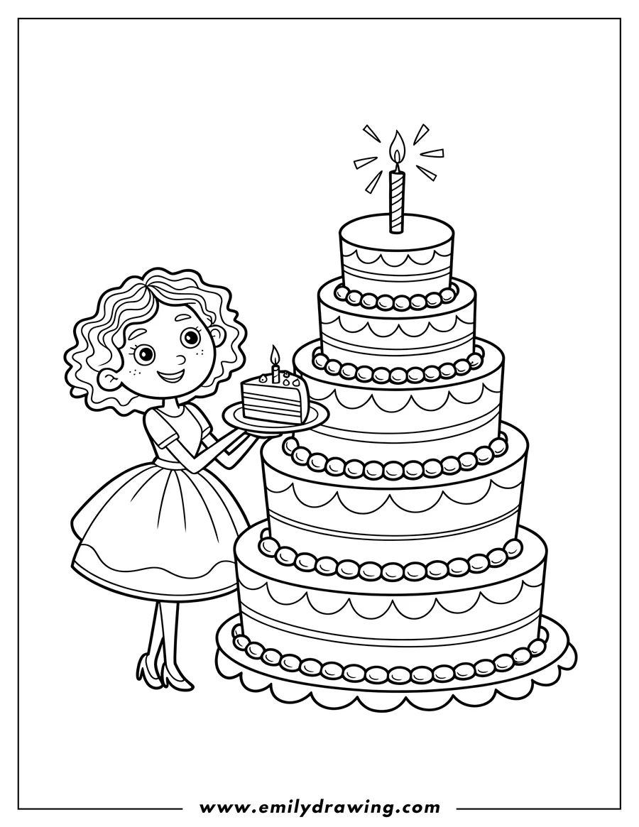 Coloring page for kids: girl