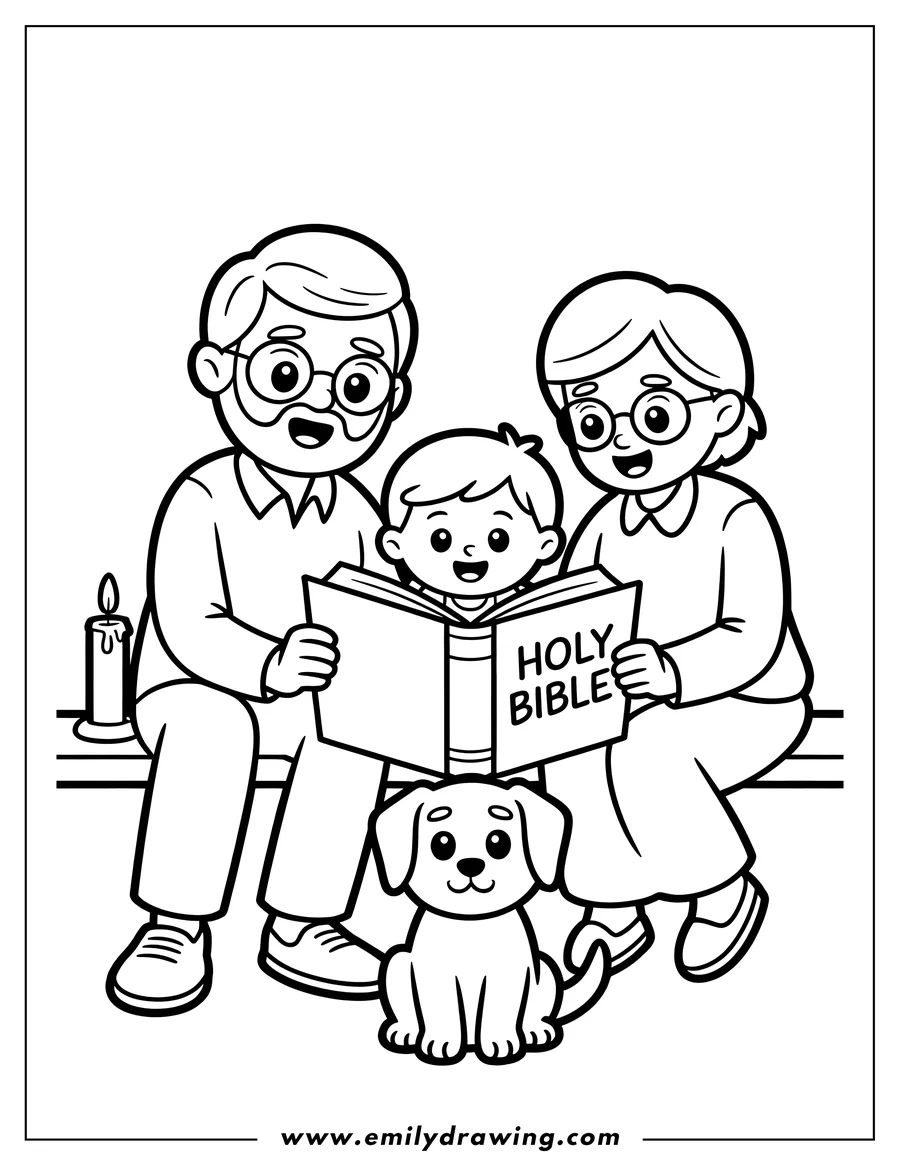 Free to print drawing of grandfather