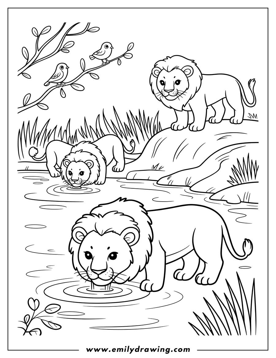 High quality printable lion for coloring
