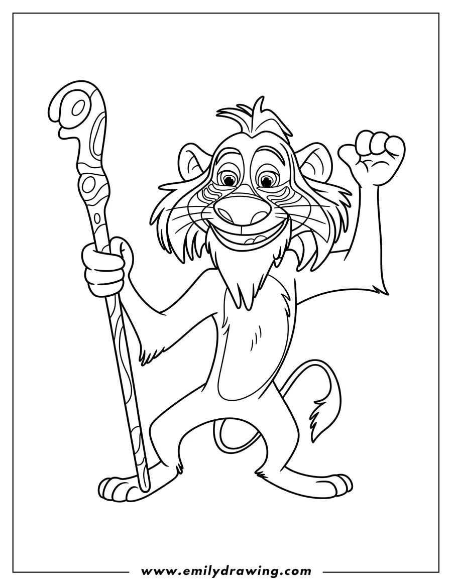 Vector style outline of mandrill