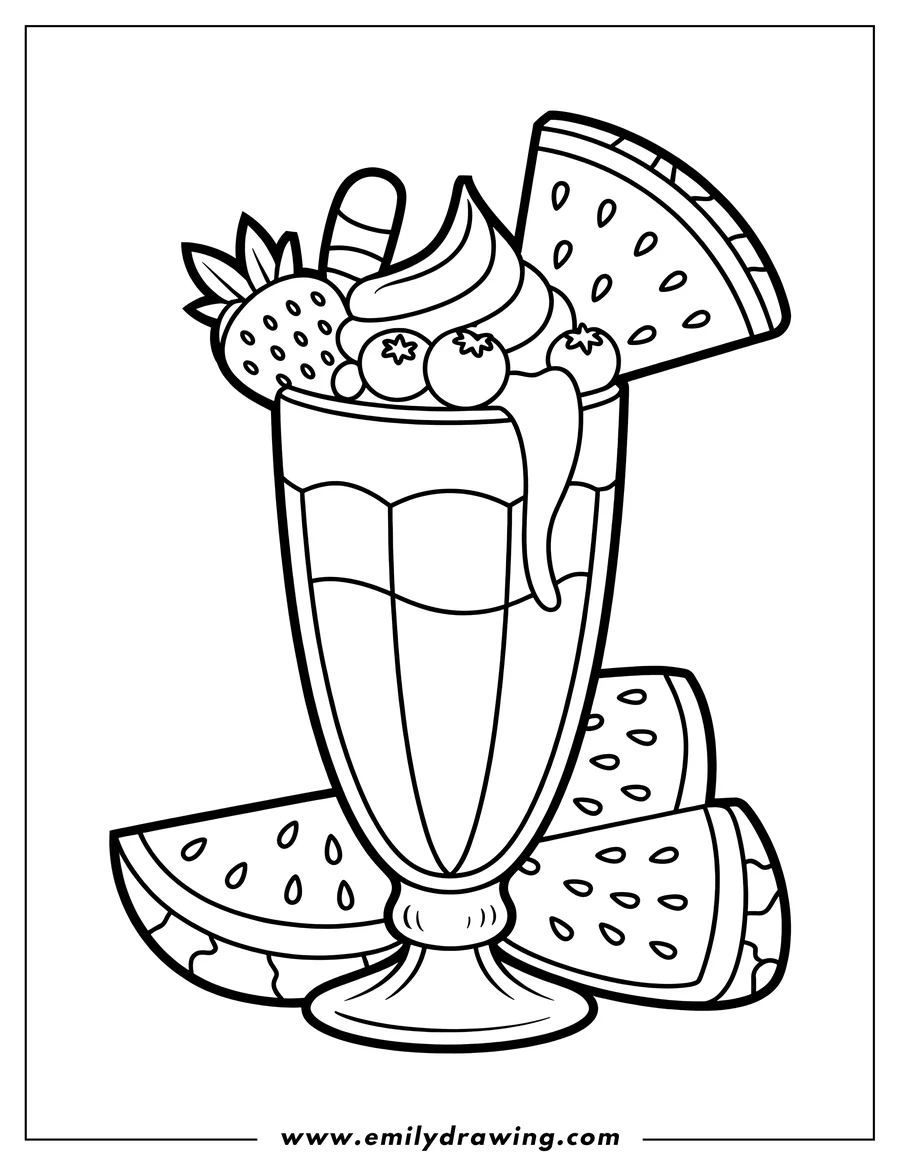High quality printable milkshake for coloring
