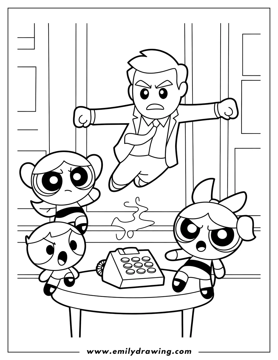 Coloring page of man in suit