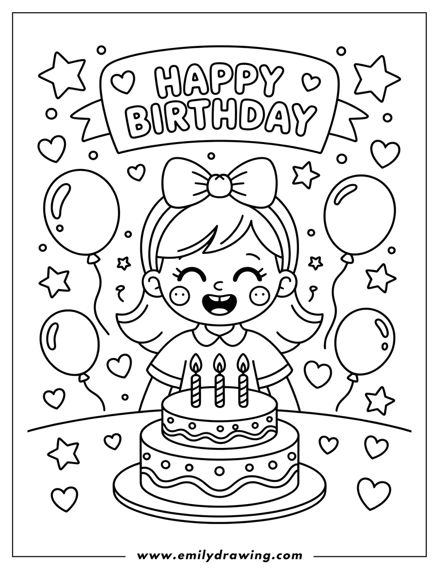 Coloring sheet featuring girl