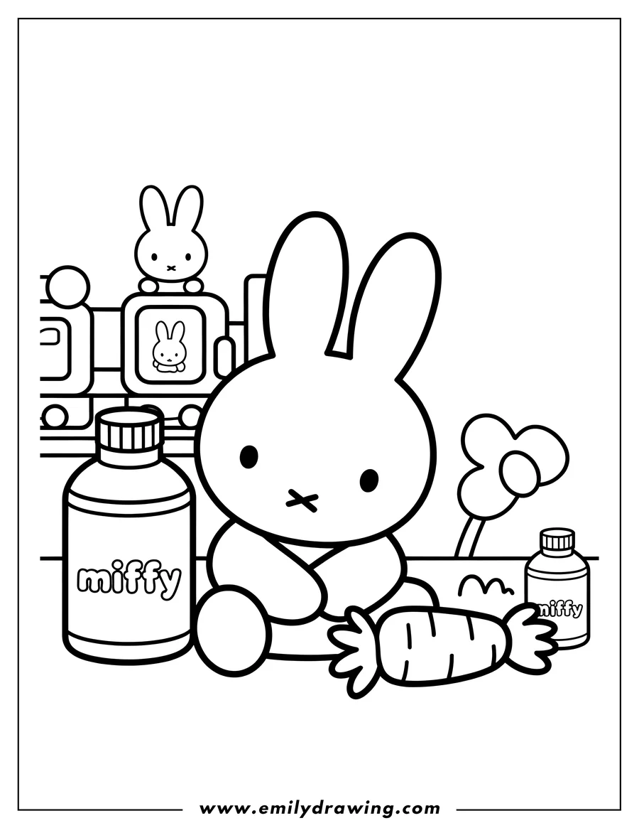 Vector style outline of rabbit