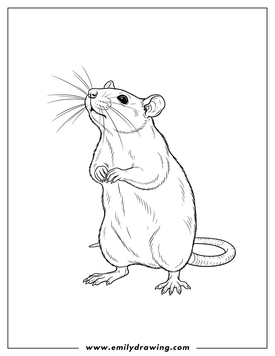 Linear illustration of rat