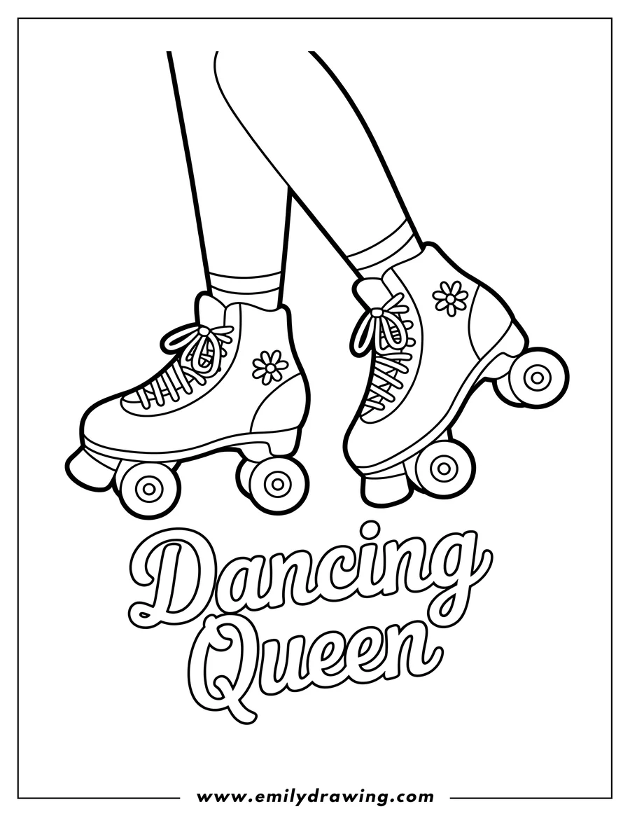 High quality printable roller Skates for coloring
