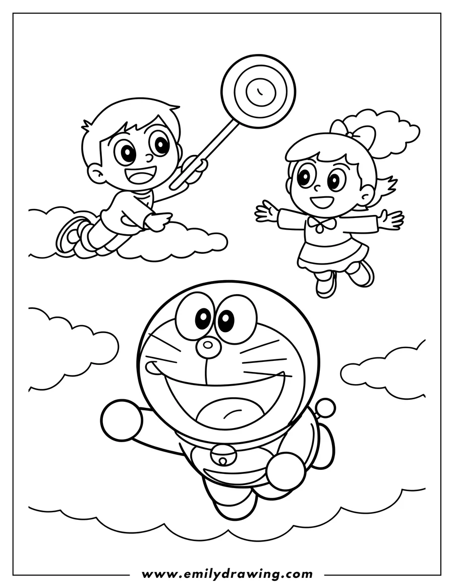 Full page coloring image of robotic Cat