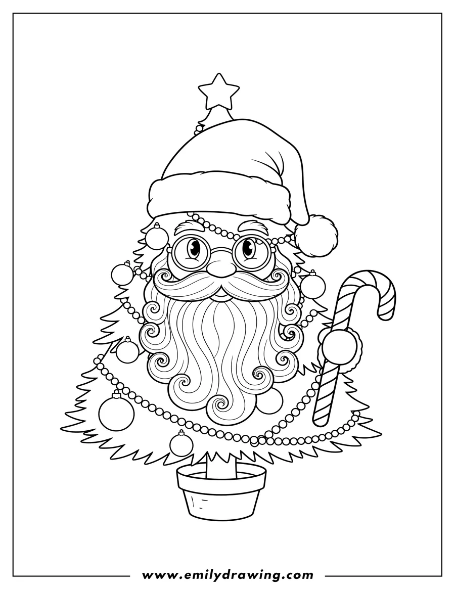 Clean line drawing: christmas Tree
