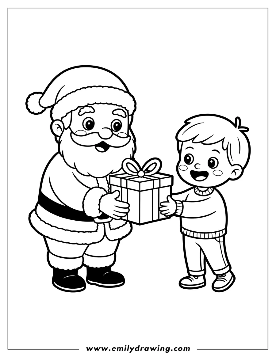 Coloring page for kids: santa Claus