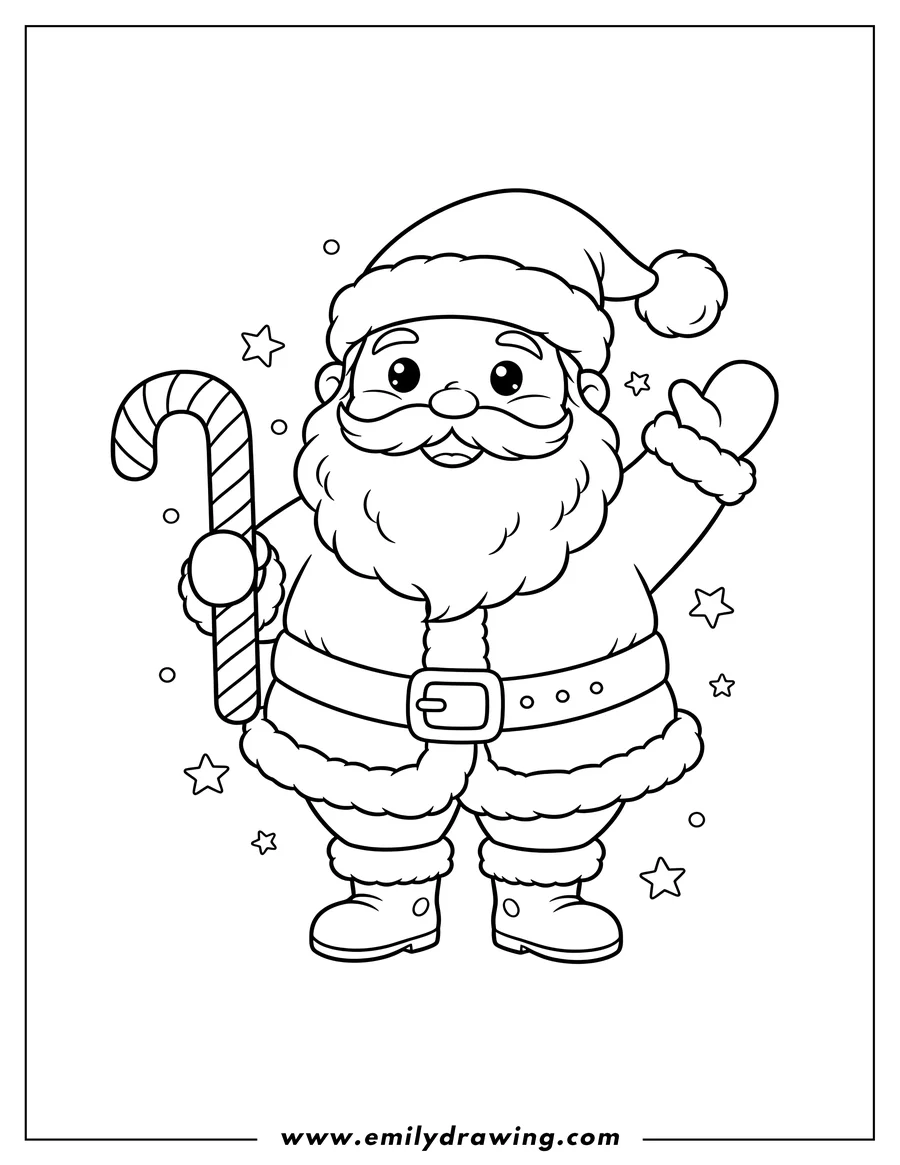Free printable coloring sheet of santa Claus