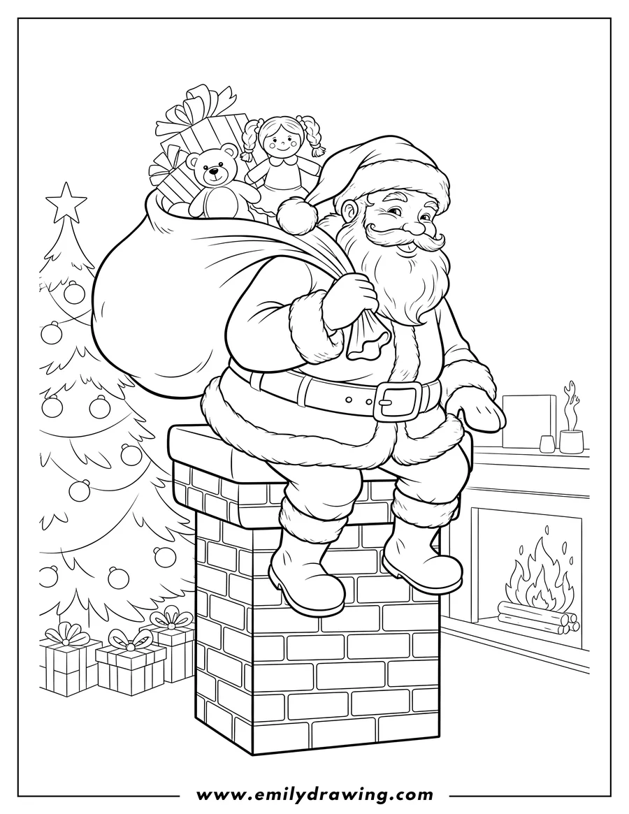Coloring page for kids: santa Claus
