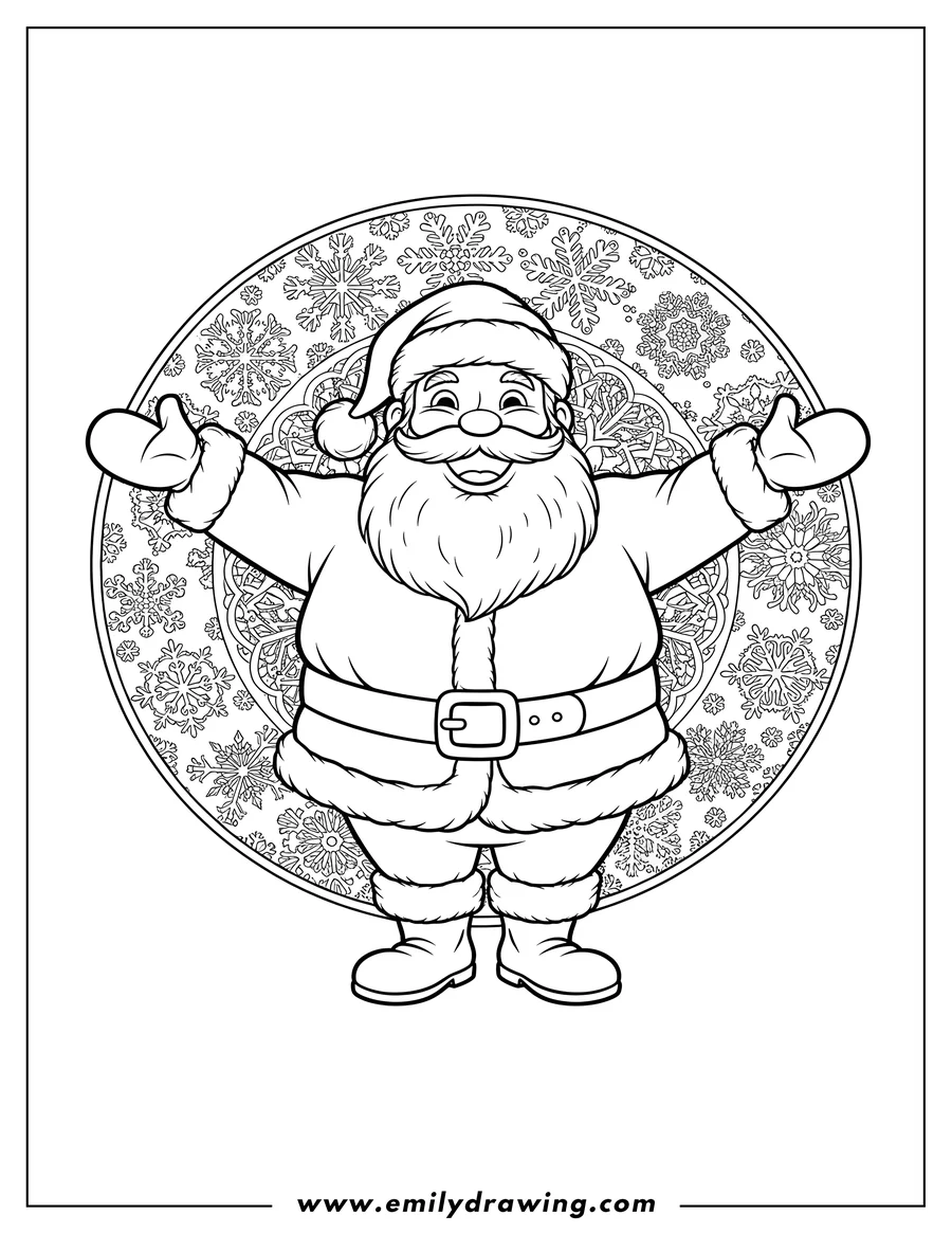 Coloring page for kids: santa Claus