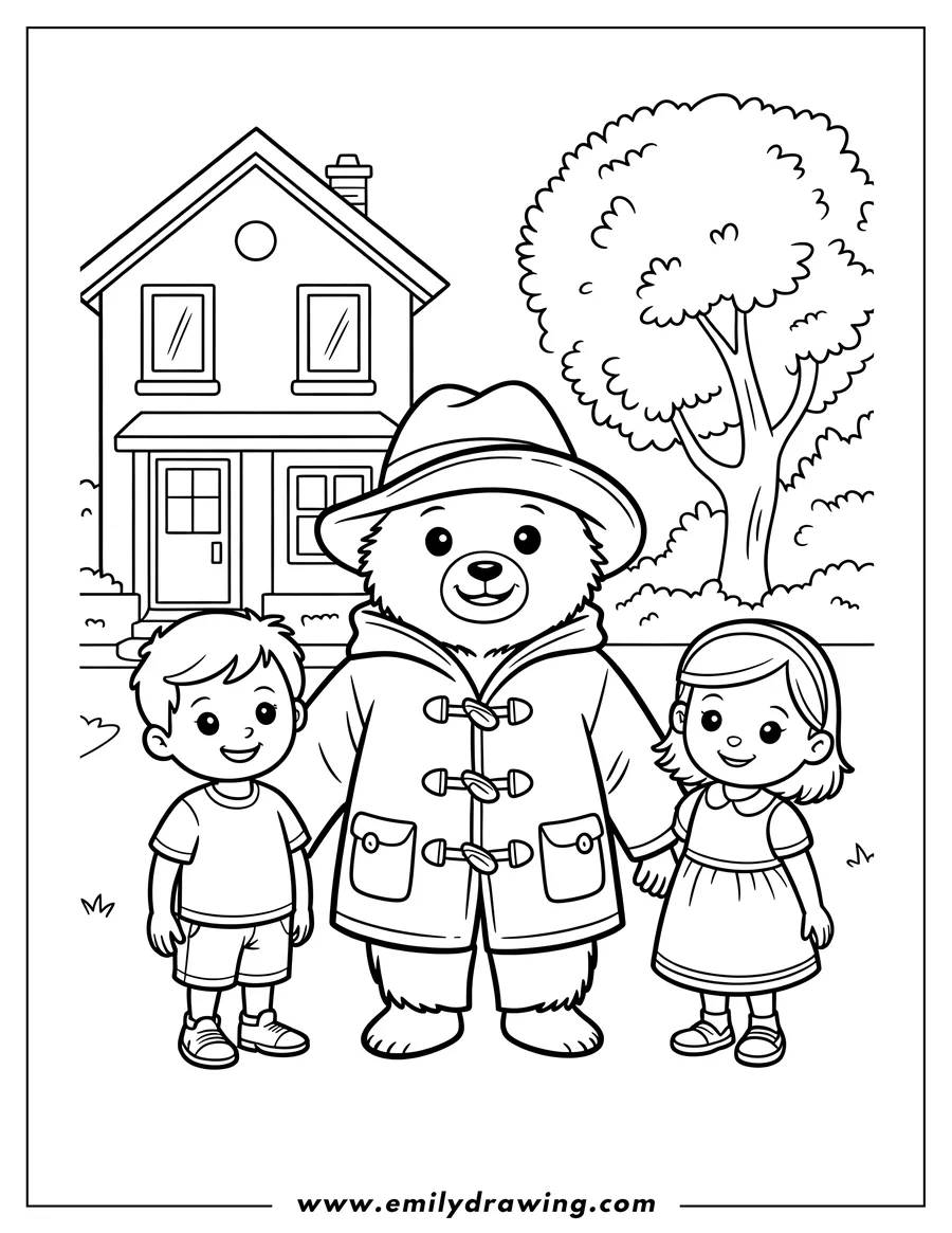 Vector style outline of bear