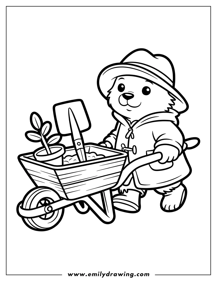 PDF style coloring page: bear