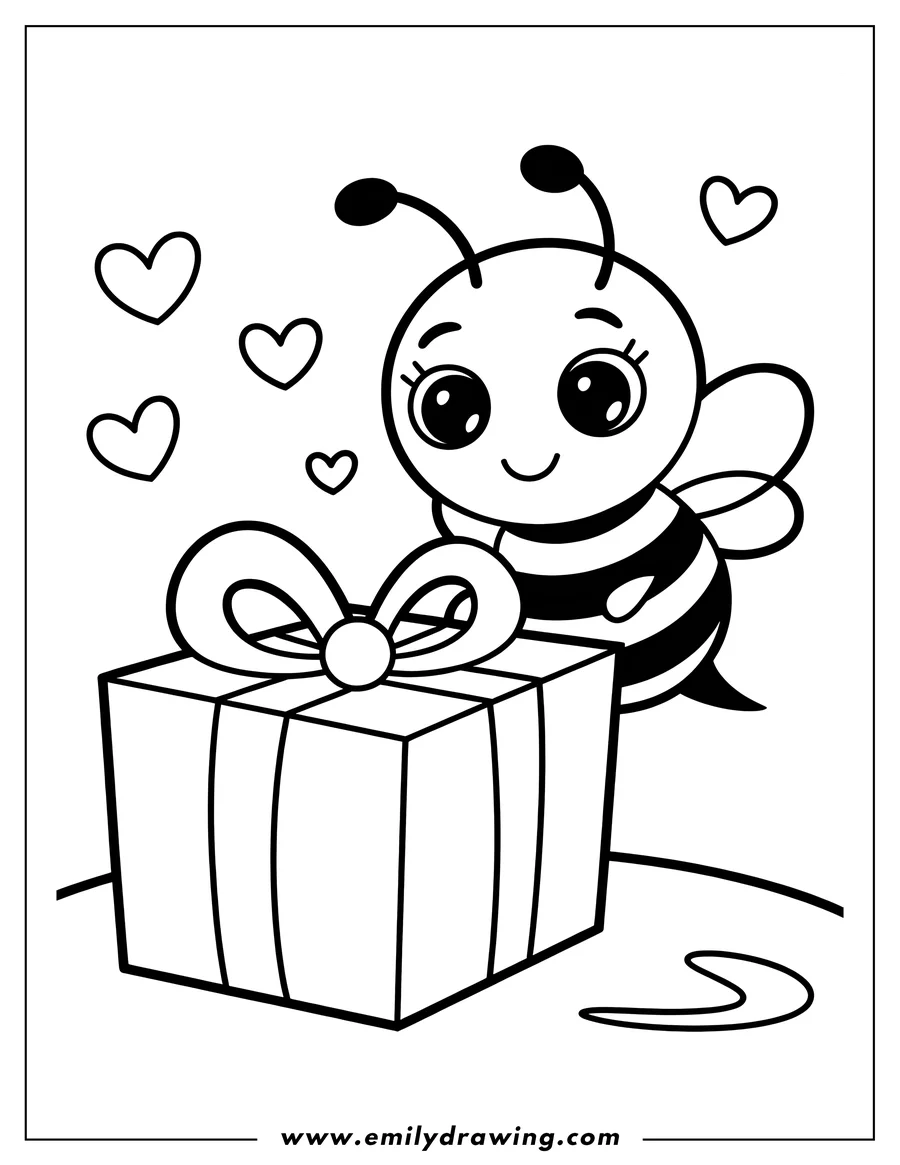 Linear illustration of bee