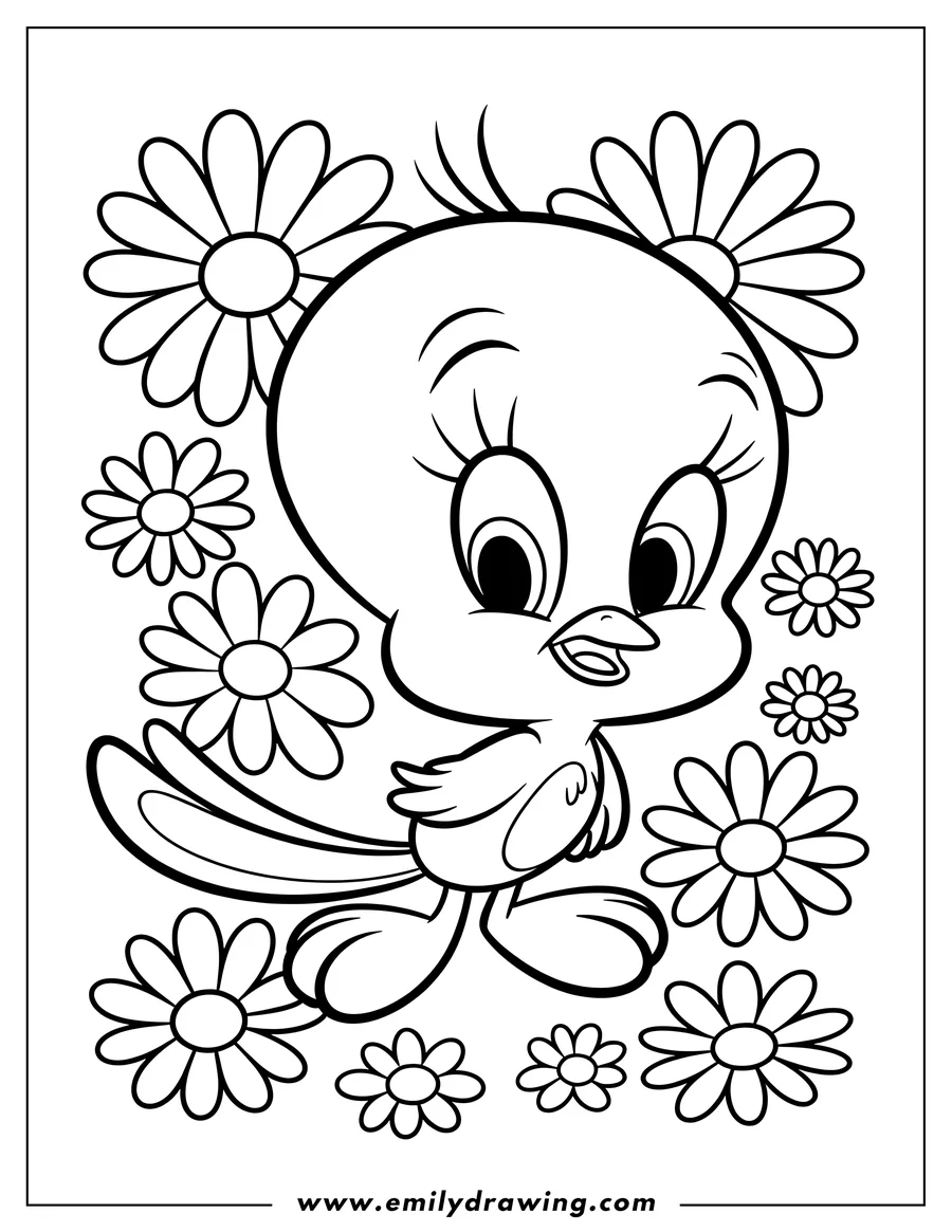 Coloring page for kids: bird