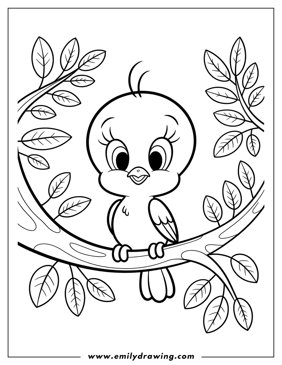 Vector style outline of bird