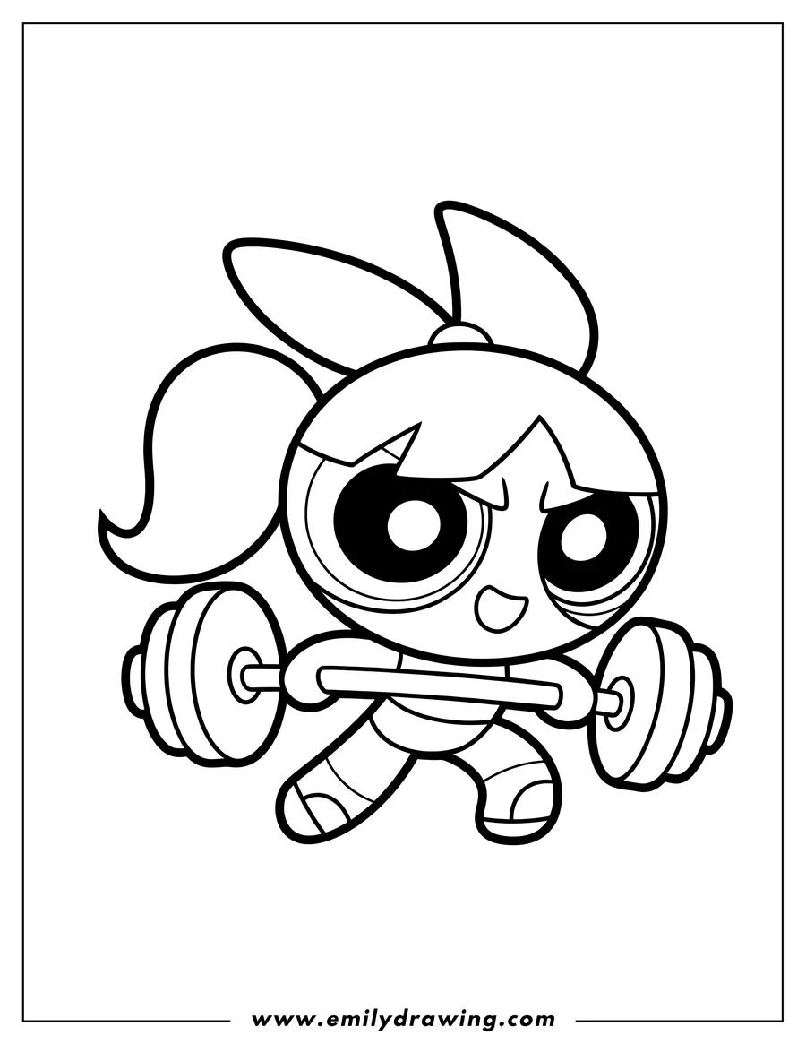 Vector style outline of powerpuff Girl (Blossom)