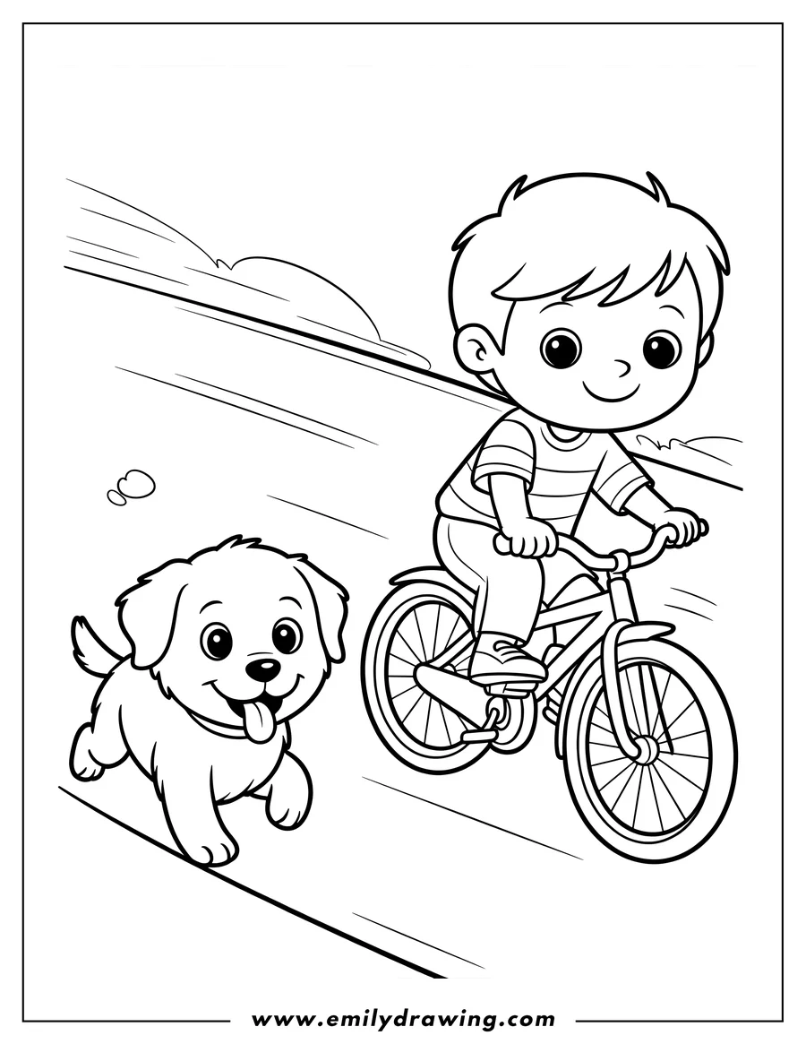 Downloadable coloring page of boy