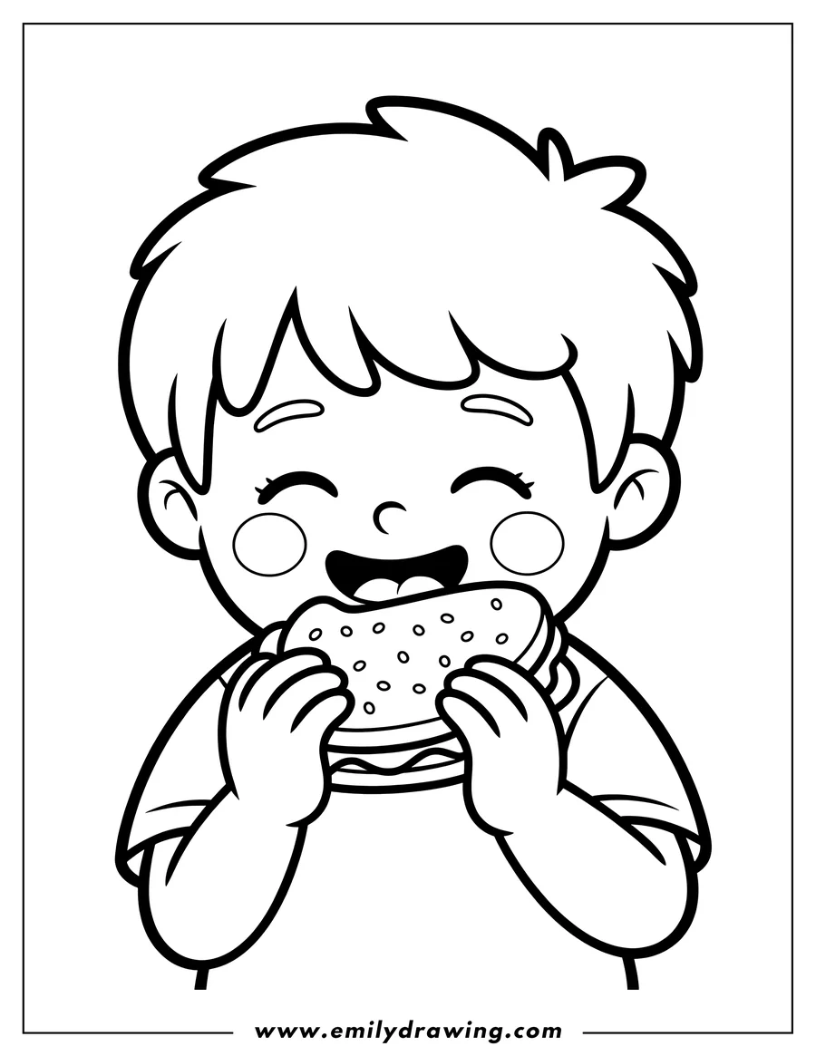 Coloring page for kids: boy