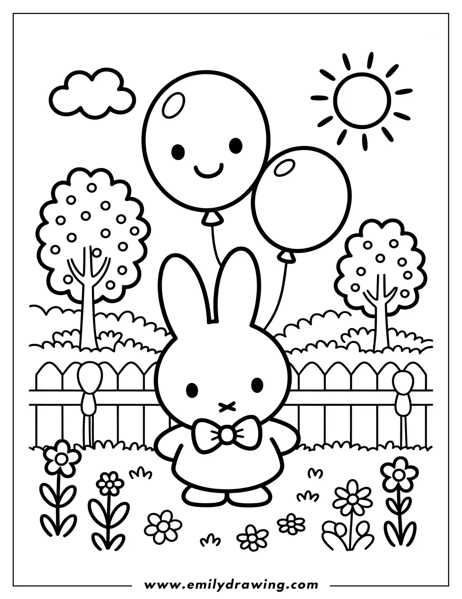 Outline drawing of bunny