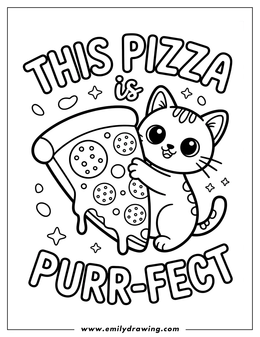 Coloring sheet featuring cat