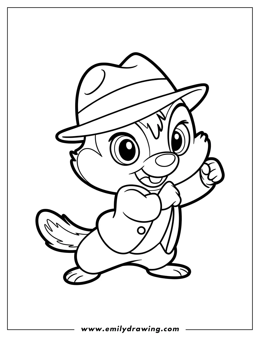 Vector style outline of chipmunk