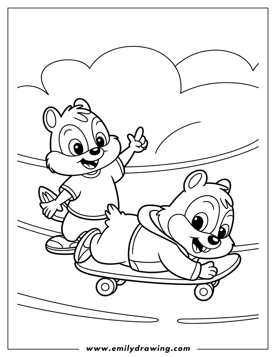 Linear illustration of chipmunk