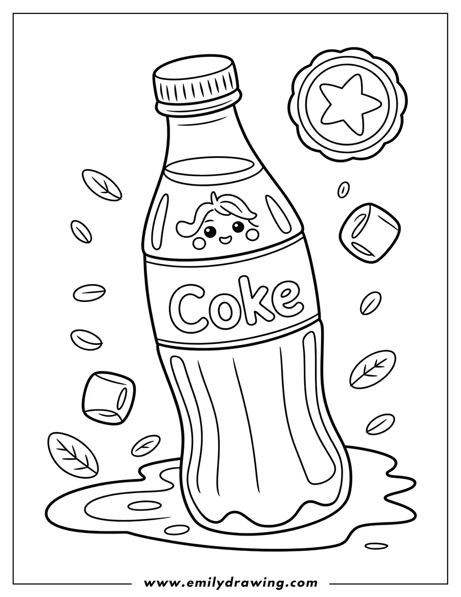 Coloring page of coke Bottle