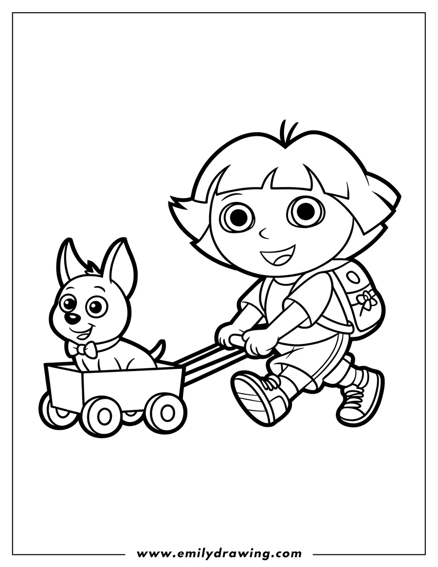 Printable coloring page of girl