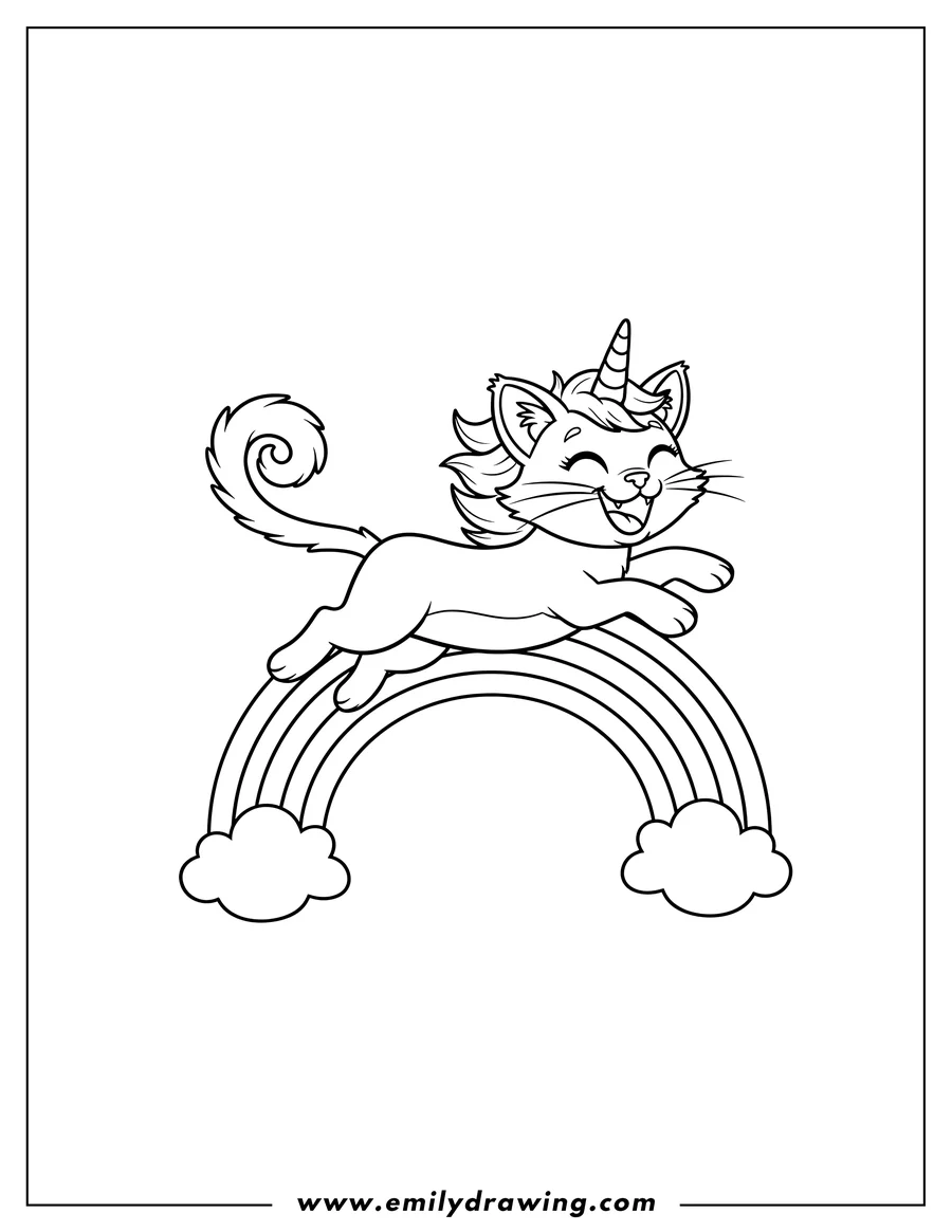 Happy cat playing outside. Coloring book for children. Cartoon outline  illustration 14487680 Vector Art at Vecteezy, image size:900x1165